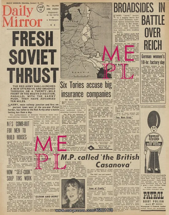 : Daily Mirror front page Battles on the River Bug : Daily Mirror front page Battles on the River Bug