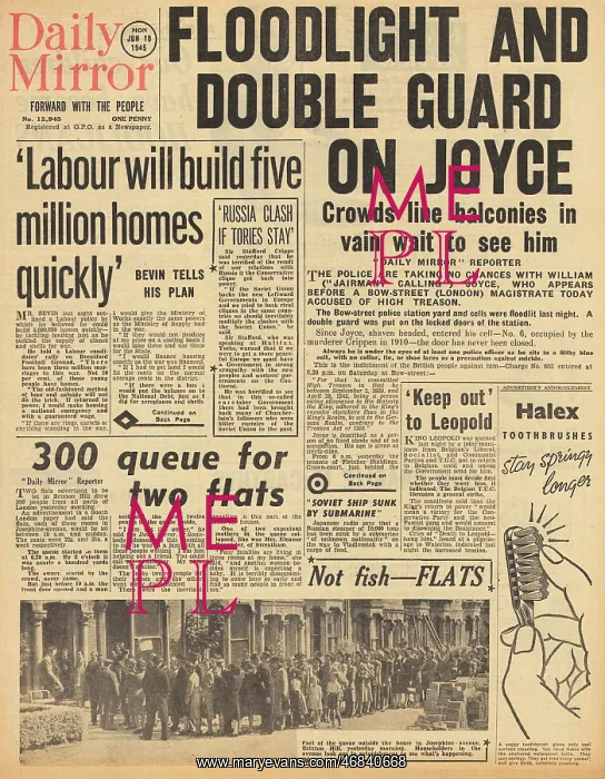 : Daily Mirror front page Double guard on William Joyce : Daily Mirror front page Double guard on William Joyce