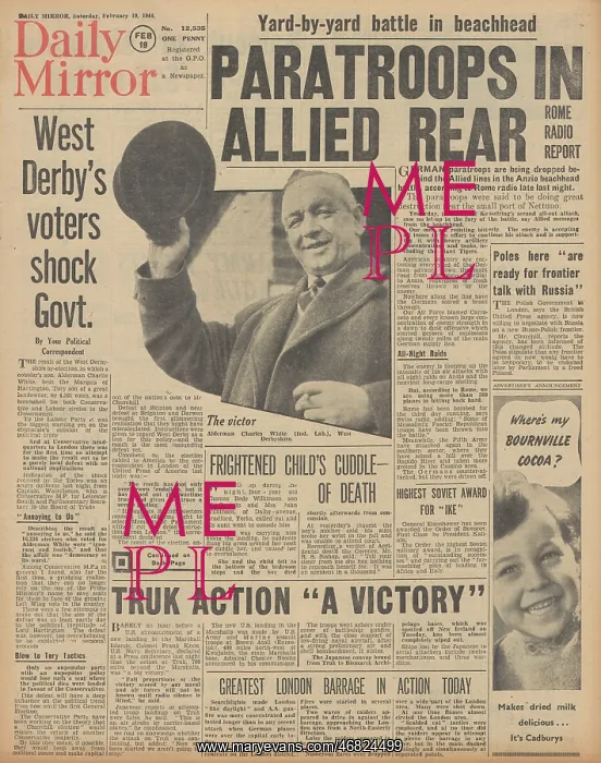 : Daily Mirror front page US forces attack Truk : Daily Mirror front page US forces attack Truk