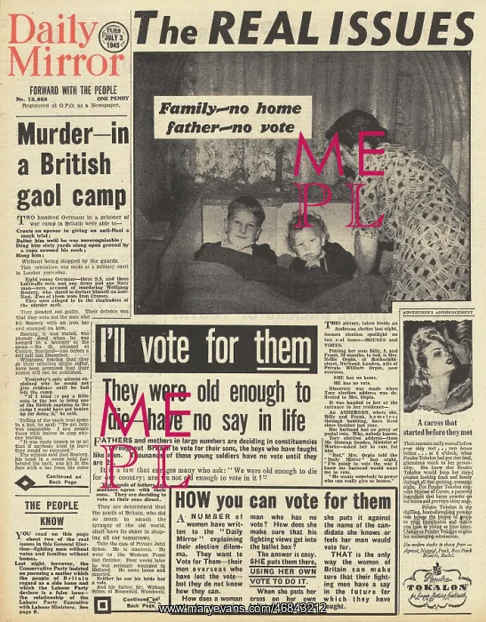 : Daily Mirror front page Housing an Election issue : Daily Mirror front page Housing an Election issue