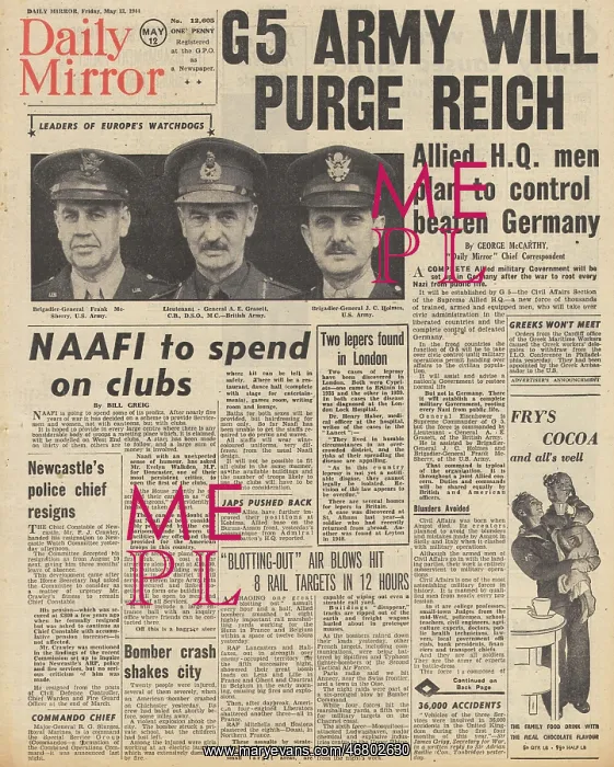 : Daily Mirror front page Lepers in London : Daily Mirror front page Lepers in London