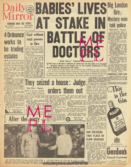 : Daily Mirror front page Potsdam Conference : Daily Mirror front page Potsdam Conference
