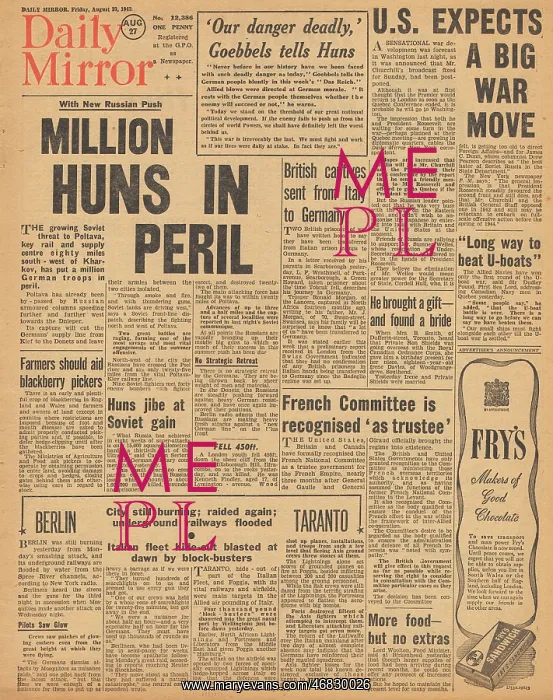 : Daily Mirror front page RAF bomb Berlin : Daily Mirror front page RAF bomb Berlin