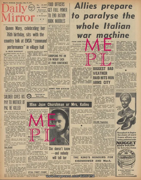 : Daily Mirror front page RAF bomb Dusseldorf : Daily Mirror front page RAF bomb Dusseldorf