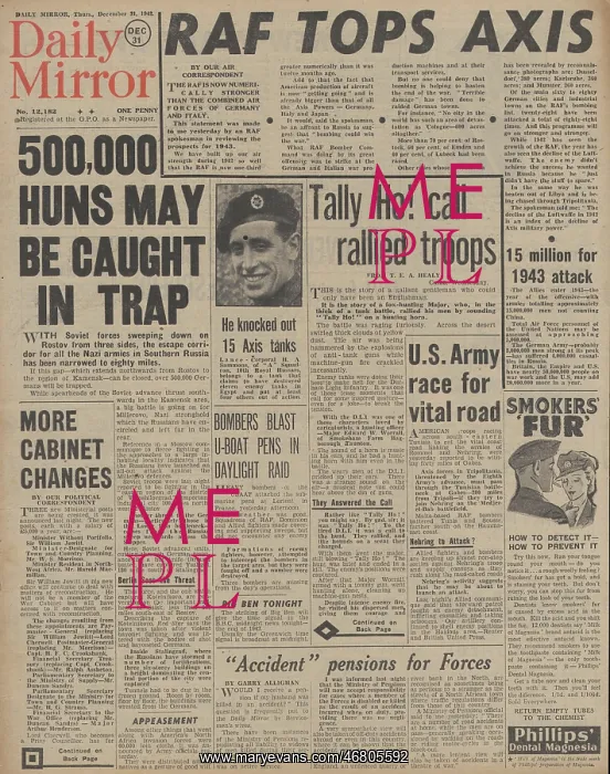 : Daily Mirror front page RAF superiority : Daily Mirror front page RAF superiority
