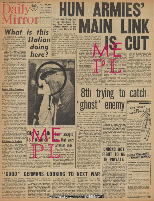 : Daily Mirror front page Red Army advance : Daily Mirror front page Red Army advance