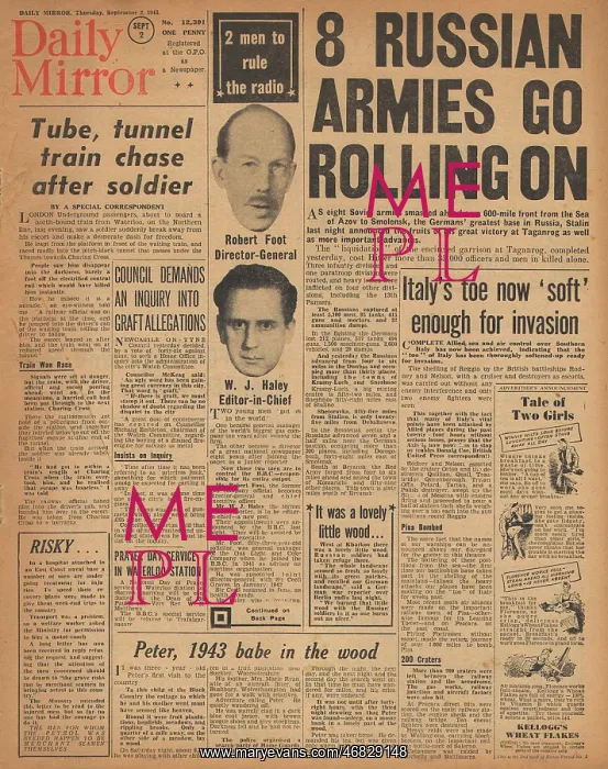 : Daily Mirror front page Red Army advance : Daily Mirror front page Red Army advance