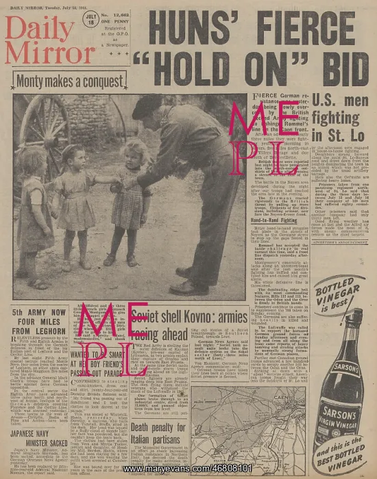 : Daily Mirror front page Red Army shell Kovno : Daily Mirror front page Red Army shell Kovno