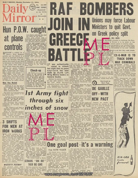: Daily Mirror front page unrest in Greece : Daily Mirror front page unrest in Greece