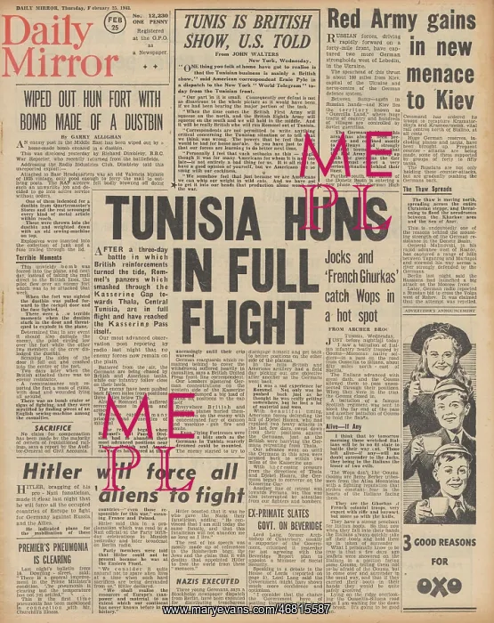 : Daily Mirror - Red Army advance on the Eastern Front : Daily Mirror - Red Army advance on the Eastern Front