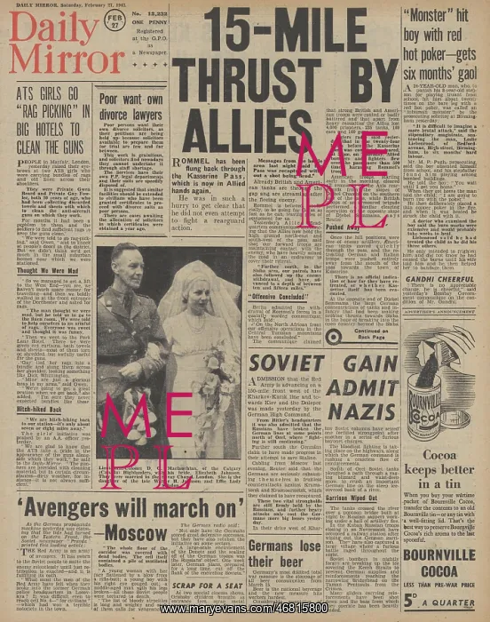 : Daily Mirror - Red Army advance on the Eastern Front : Daily Mirror - Red Army advance on the Eastern Front