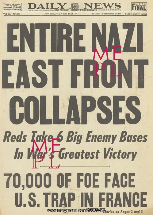 : Daily News front page Battle for Normandy : Daily News front page Battle for Normandy