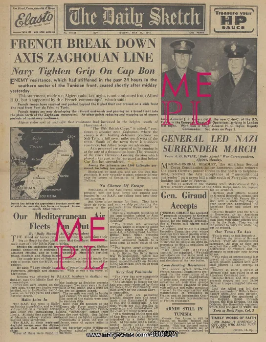 : The Daily Sketch - Axis forces surrender in North Africa : The Daily Sketch - Axis forces surrender in North Africa