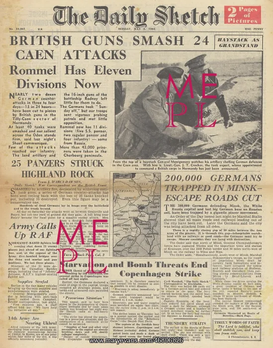 : The Daily Sketch front page Battle for Minsk : The Daily Sketch front page Battle for Minsk