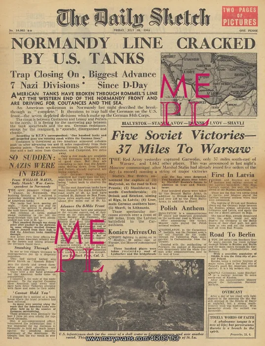: The Daily Sketch front page Battle for Normandy : The Daily Sketch front page Battle for Normandy