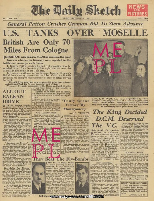 : The Daily Sketch front page US forces cross Moselle : The Daily Sketch front page US forces cross Moselle