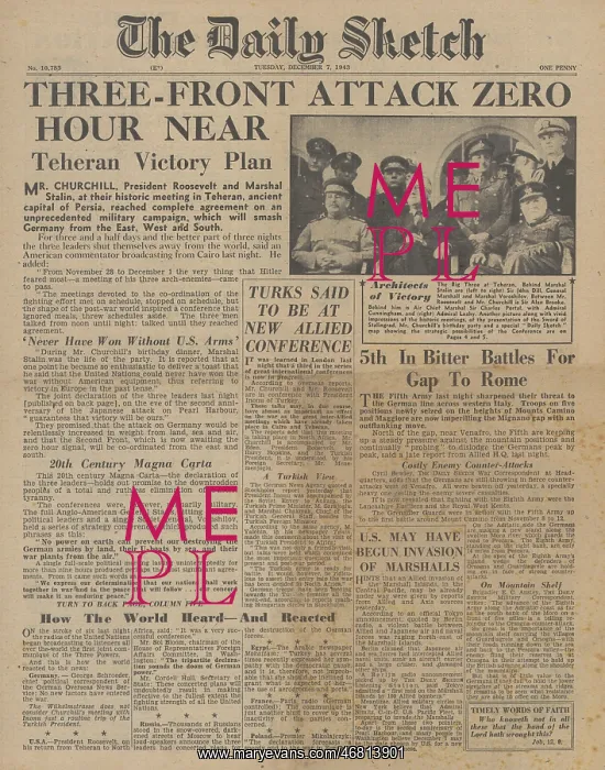 : The Daily Sketch front page Tehran Conference : The Daily Sketch front page Tehran Conference