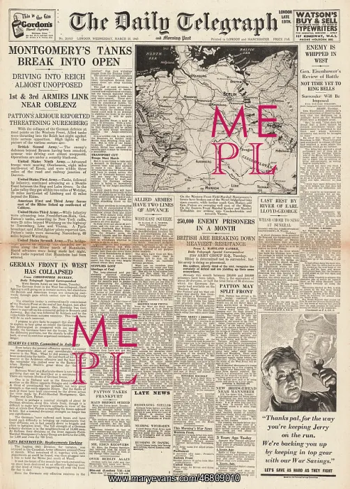 : The Daily Telegraph - German defences collapse in the West : The Daily Telegraph - German defences collapse in the West
