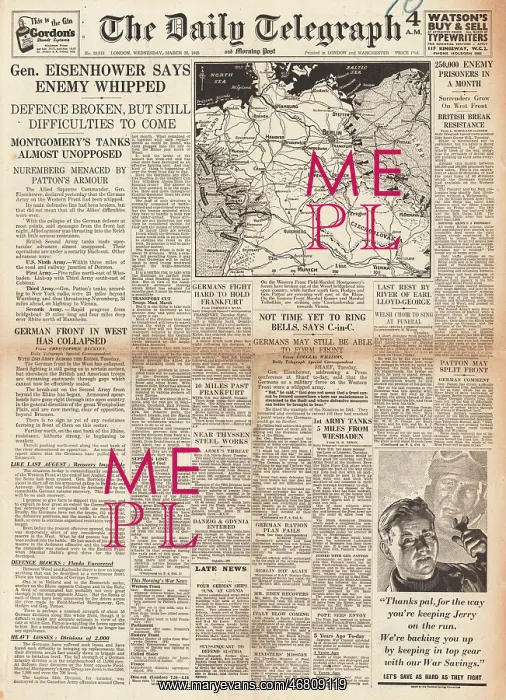 : The Daily Telegraph - German defences collapse in the West : The Daily Telegraph - German defences collapse in the West