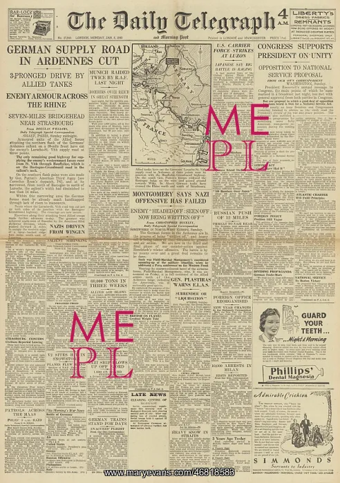 : The Daily Telegraph front page Battle of the Bulge : The Daily Telegraph front page Battle of the Bulge