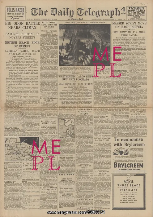 : The Daily Telegraph front page Battle for Normandy : The Daily Telegraph front page Battle for Normandy