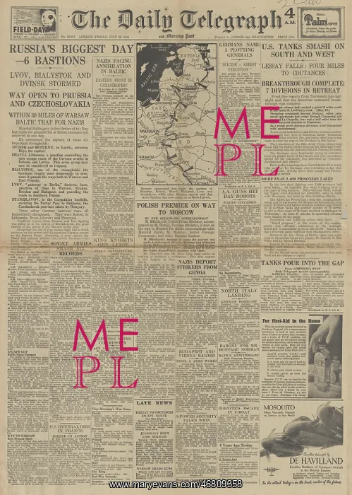 : The Daily Telegraph front page Battle for Normandy : The Daily Telegraph front page Battle for Normandy