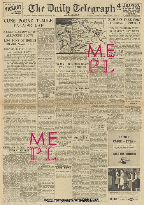 : The Daily Telegraph front page Battle for Normandy : The Daily Telegraph front page Battle for Normandy