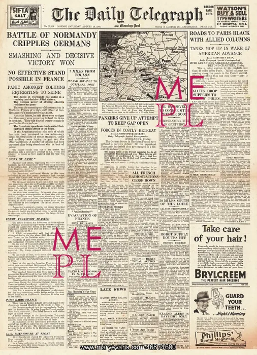 : The Daily Telegraph front page Battle for Normandy : The Daily Telegraph front page Battle for Normandy