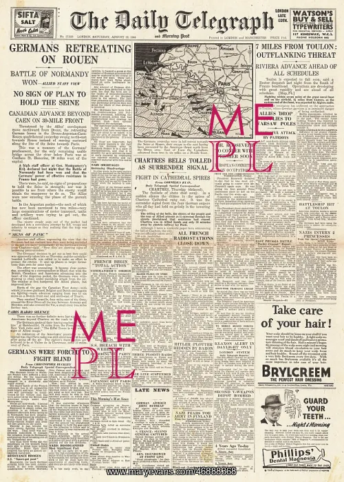 : The Daily Telegraph front page Battle for Normandy : The Daily Telegraph front page Battle for Normandy