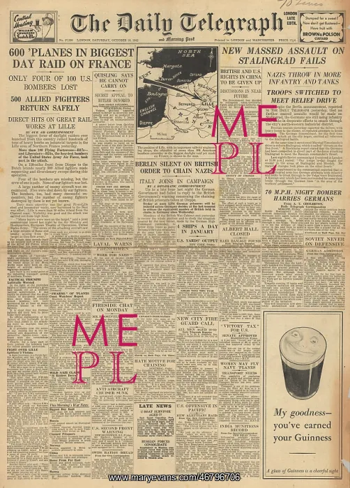 : The Daily Telegraph front page Battle of Stalingrad : The Daily Telegraph front page Battle of Stalingrad