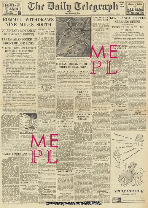  : The Daily Telegraph front page Battle of Stalingrad