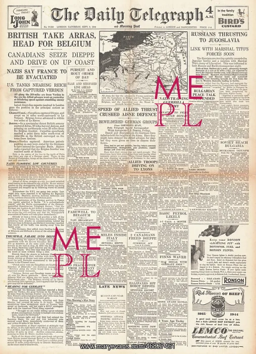: Daily Telegraph front page British capture Arras : Daily Telegraph front page British capture Arras