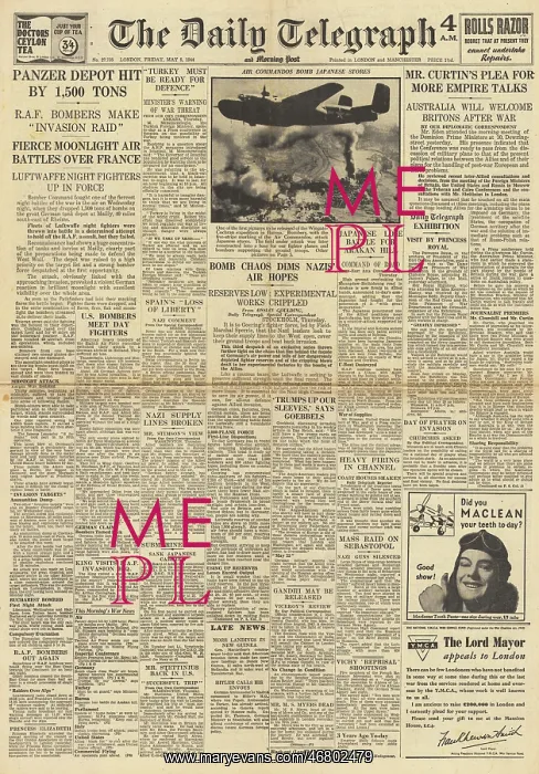 : The Daily Telegraph front page Empire Conference : The Daily Telegraph front page Empire Conference