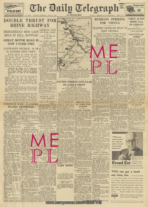 : The Daily Telegraph front page New RAF bombs : The Daily Telegraph front page New RAF bombs