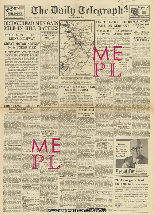  : The Daily Telegraph front page New RAF bombs