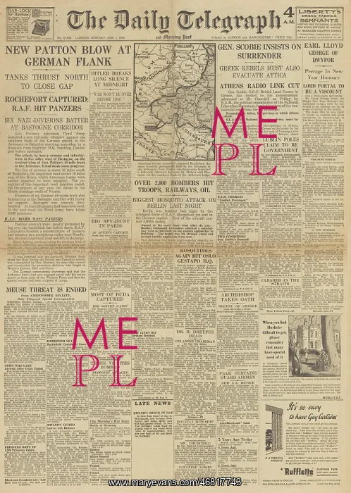 : The Daily Telegraph front page RAF bomb Berlin : The Daily Telegraph front page RAF bomb Berlin