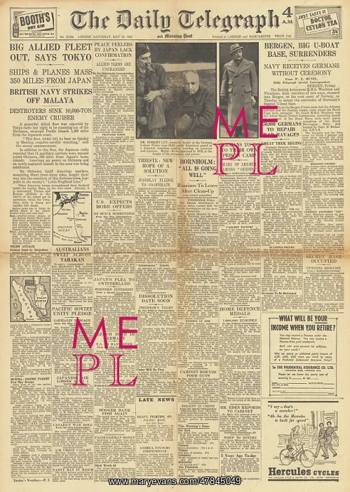: The Daily Telegraph front page Robert Ley under arrest : The Daily Telegraph front page Robert Ley under arrest