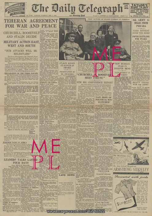 : The Daily Telegraph front page Tehran Conference : The Daily Telegraph front page Tehran Conference