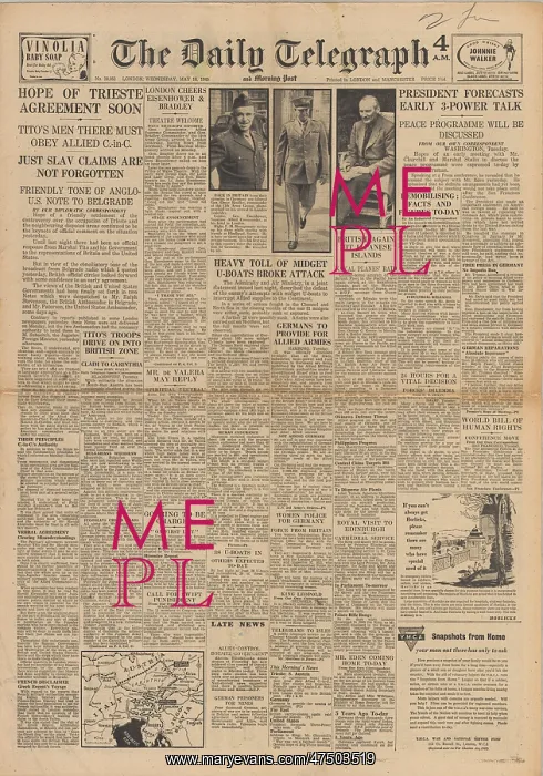 : The Daily Telegraph front page tension over Trieste : The Daily Telegraph front page tension over Trieste