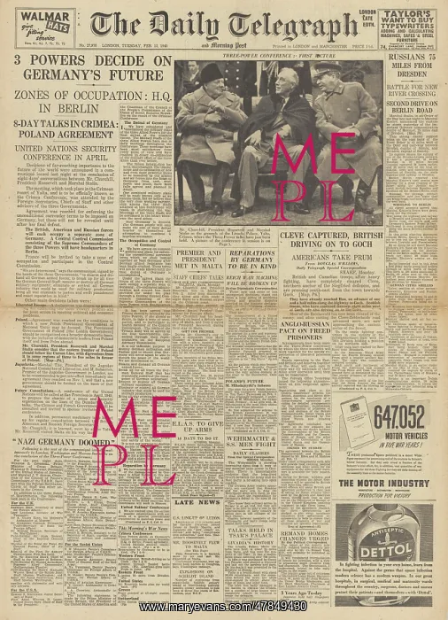 : The Daily Telegraph front page Yalta Conference : The Daily Telegraph front page Yalta Conference