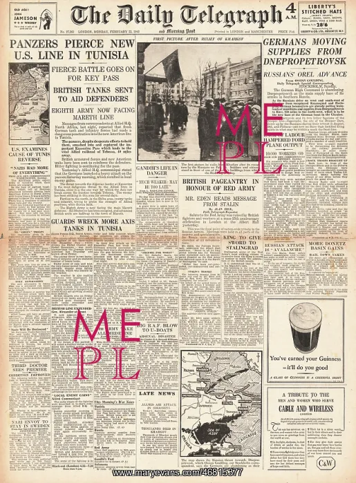 : The Daily Telegraph - Red Army advance on the Eastern Front : The Daily Telegraph - Red Army advance on the Eastern Front