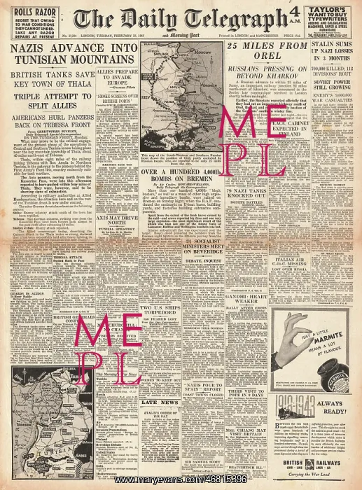 : The Daily Telegraph - Red Army advance on the Eastern Front : The Daily Telegraph - Red Army advance on the Eastern Front