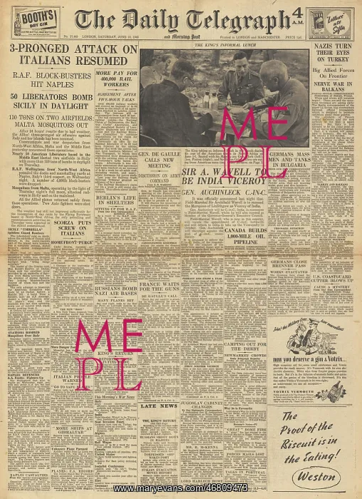 : The Daily Telegraph - Wavell becomes Viceroy of India : The Daily Telegraph - Wavell becomes Viceroy of India