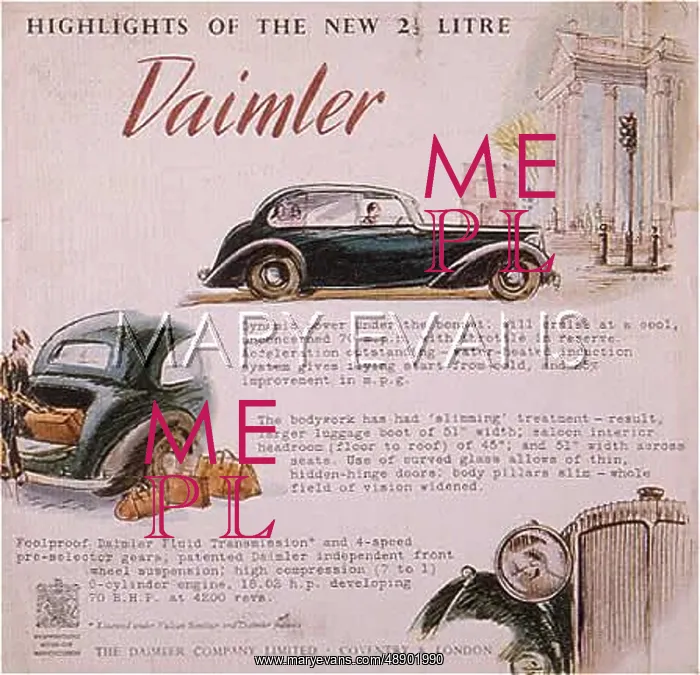 : DAIMLER ADVERT 1946 : DAIMLER ADVERT 1946