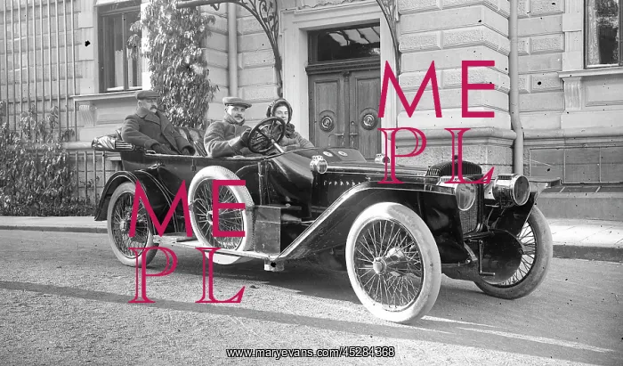 : Daimler car and passengers : Daimler car and passengers