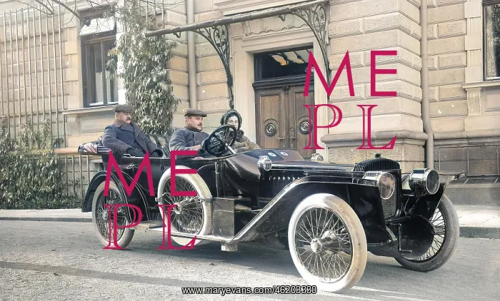 : Daimler car and passengers : Daimler car and passengers