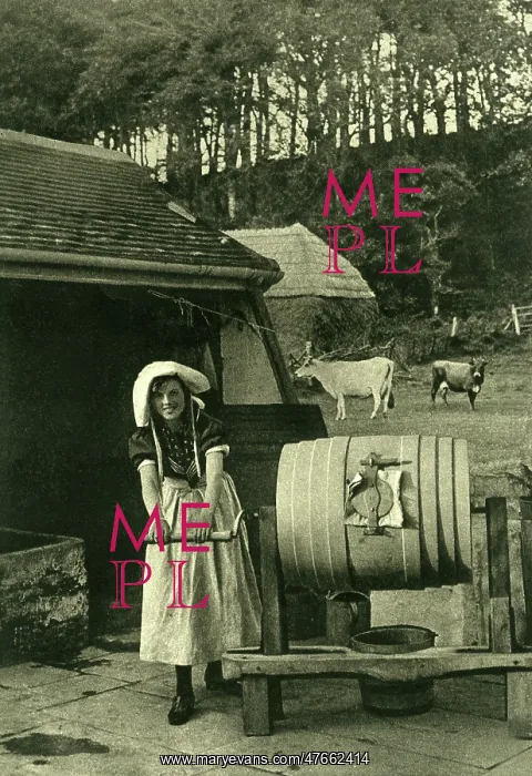 : Dairymaid and butter churn, Isle of Wight : Dairymaid and butter churn, Isle of Wight