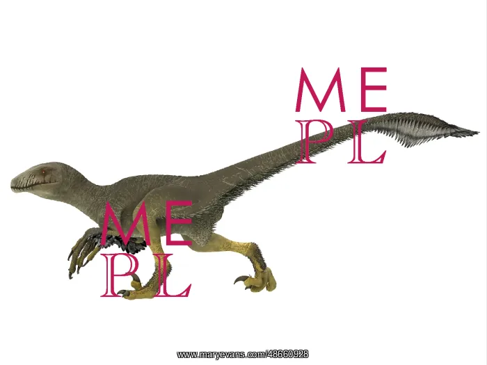 : Dakotaraptor dinosaur, side profile : Dakotaraptor dinosaur, side profile