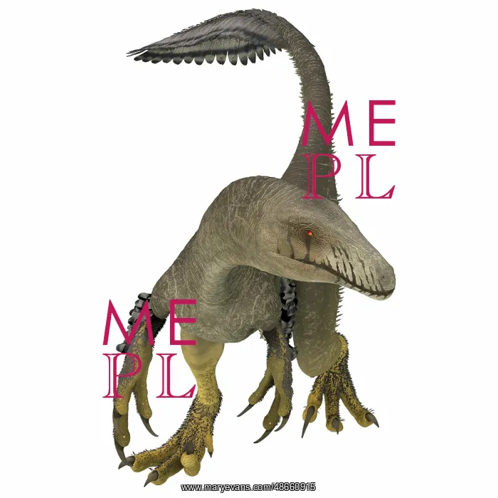 : Dakotaraptor dinosaur, front view : Dakotaraptor dinosaur, front view