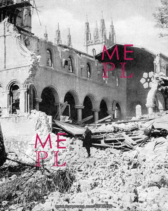 : Damage to Canterbury Cathedral Library, WW2 - Baedeker Blitz : Damage to Canterbury Cathedral Library, WW2 - Baedeker Blitz